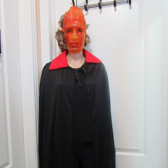 Flame Man Costume Mask & Cape - Picture 2 of 5